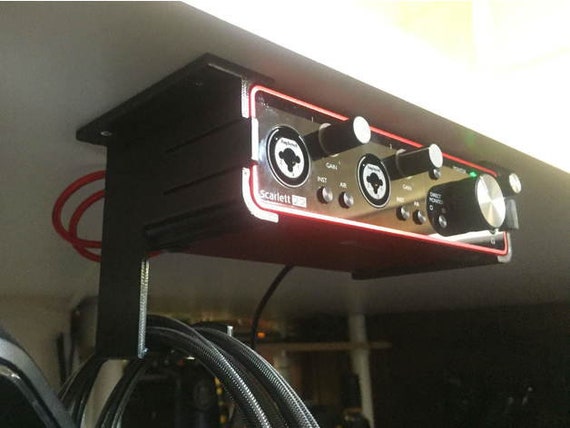 Stand for Focusrite Scarlett 2i2 USB Audio Interface Underdesk Brackets in  Color Matte Black 