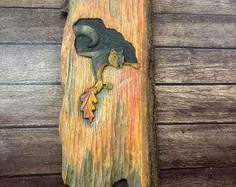 Woodcarving of Squirrel