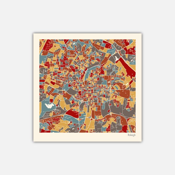 Raleigh City Map Instant Download Raleigh City Map Art Etsy