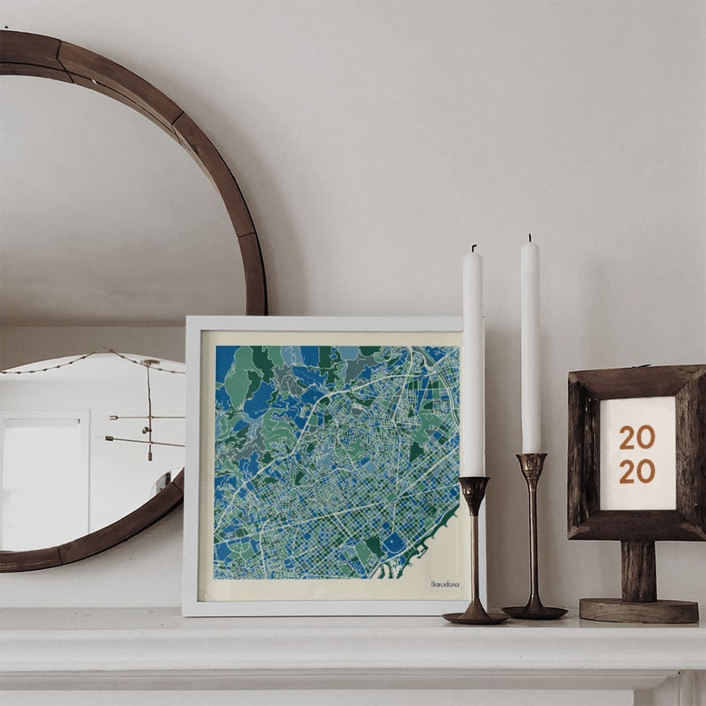 Barcelona City Map Instant Download Barcelona City Map Art Etsy