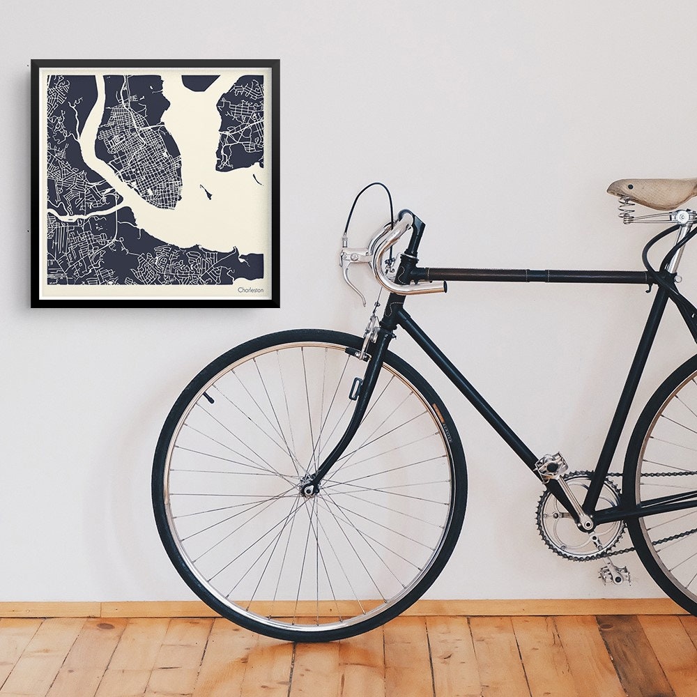 Charleston City Map Instant Download, Charleston City Map Art, Digital