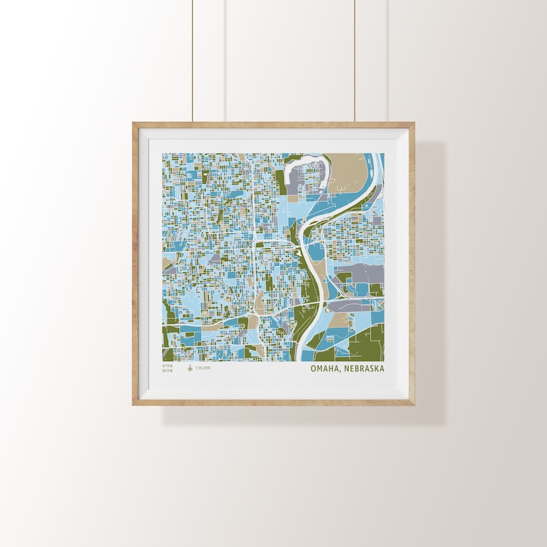 Omaha NE Mosaic Map Omaha Poster Omaha Wall Art Omaha Etsy