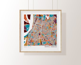 Memphis Tennessee Mosaic Map Instant Download, Tennessee Map Art, Digital Download Map Wall Art, Mosaic Map Poster, Memphis Map Digital