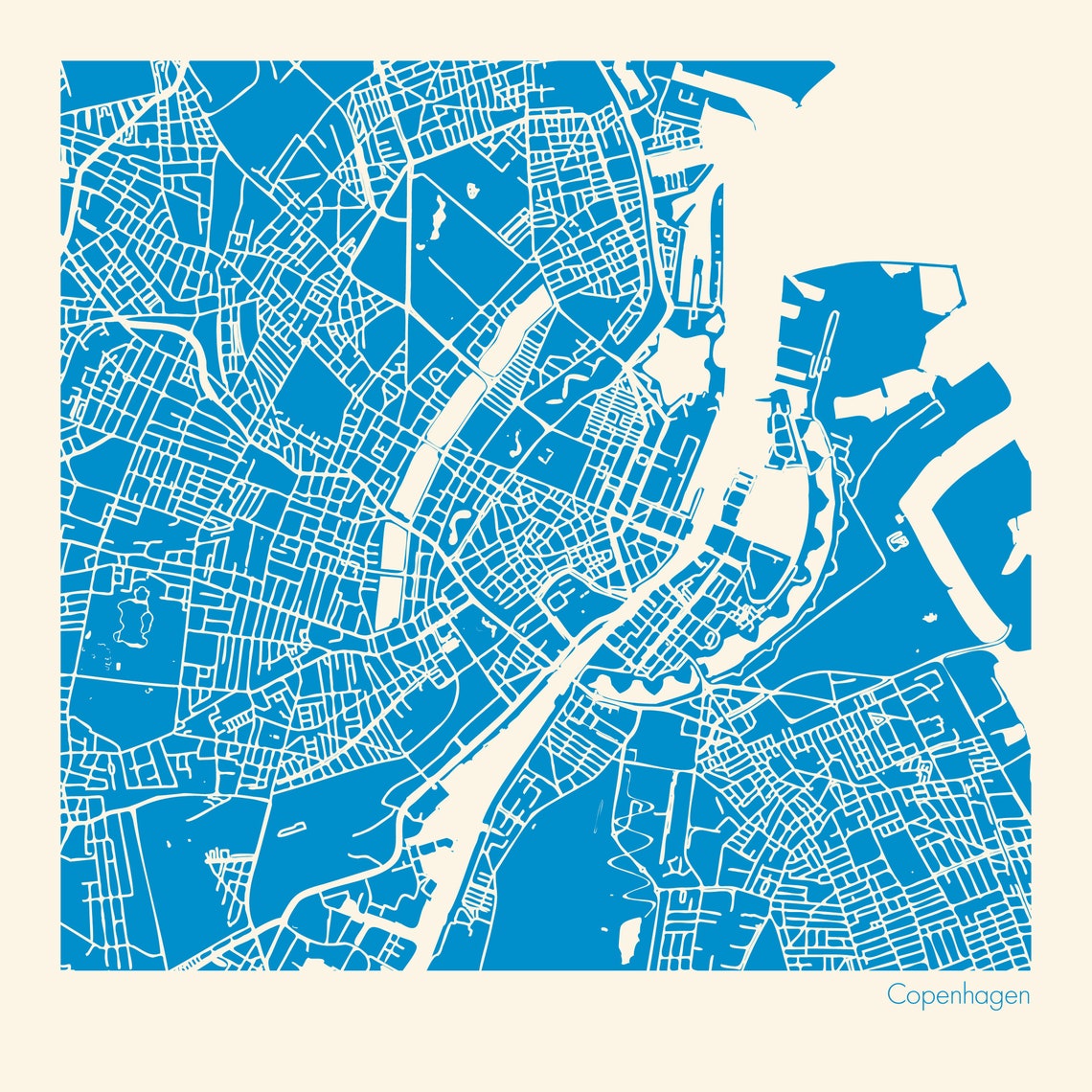 Copenhagen City Map Instant Download, Copenhagen Map Art, Digital ...