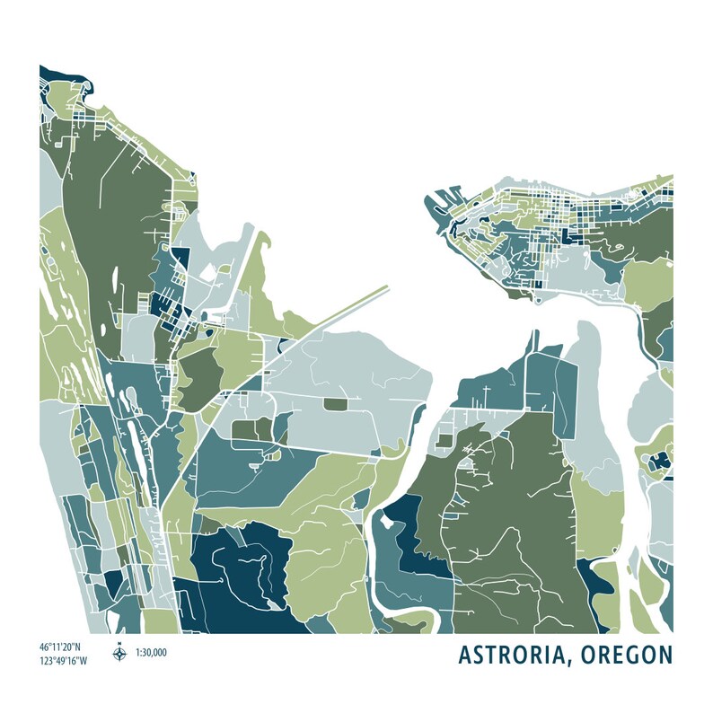 Astoria Oregon Map Astoria Poster Astoria Wall Art - Etsy