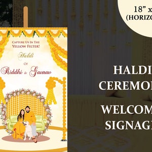 Haldi Ceremony Indian Wedding Signages,  Welcome signs Hindu as Indian Wedding Haldi decor, Printable Templates, Instant Download