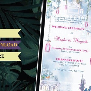 Indian Wedding Save the Date Invitations, Save the Date Invites as Wedding Indian Card, Printable Templates, Instant Download