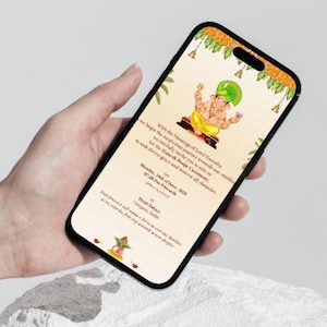 Digital Ganesh Pooja Invitation | Mobile-Friendly E-Card | Hindu Housewarming Invite | WhatsApp E-Invite | Editable Template