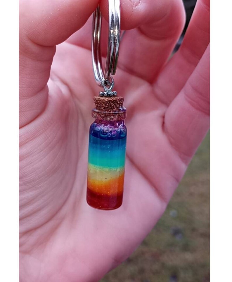Rainbow in a Bottle Keychain
