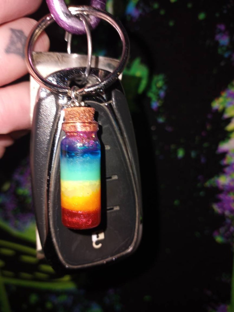 Rainbow in a Bottle Keychain