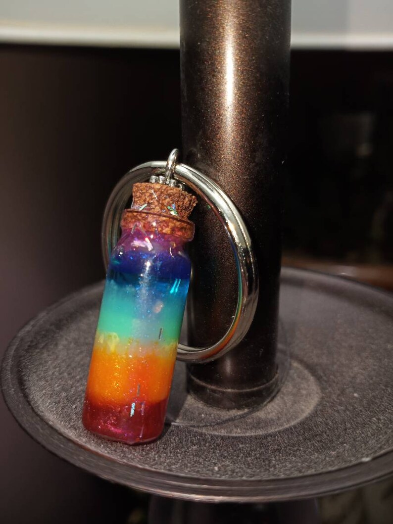 Rainbow in a Bottle Keychain
