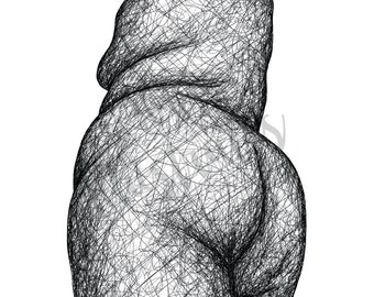 Sketchy Body Positivity Nude Art Commission Portrait Digital Download