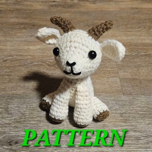 Crochet White Sitting Goat Pattern (PDF Download) Beginner Friendly Amigurumi Stuffed Animal Pattern