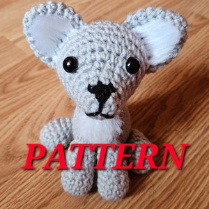 Gehaakt patroon grijze wolf (pdf-download) Patroon voor beginners amigurumi knuffeldier