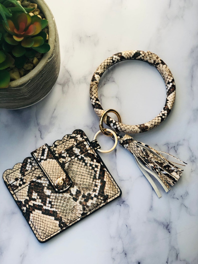 Keychain Bracelet Wallet for Women ID Credit Card Holder Etsy