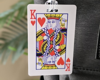 Playing Card Luggage Tag, King of Hearts bag tag, Fun Travel Accessories, Fathers Day Gift, PERSONALIZED Luggage Tags, Ace of Spades Bag Tag
