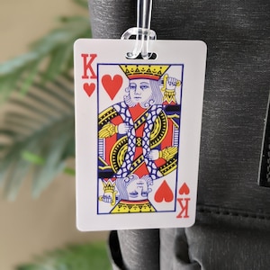 Playing Card Luggage Tag, King of Hearts bag tag, Fun Travel Accessories, Fathers Day Gift, PERSONALIZED Luggage Tags, Ace of Spades Bag Tag