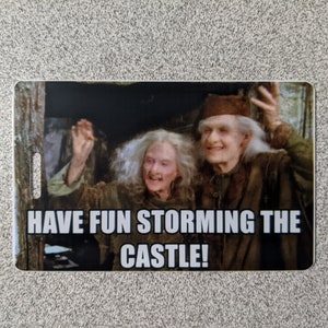 Have Fun Storming the Castle Personalized Luggage Tag, Princess Bride Custom Bag Tag, Funny Gift for Traveler, ID tag for Movie Lover