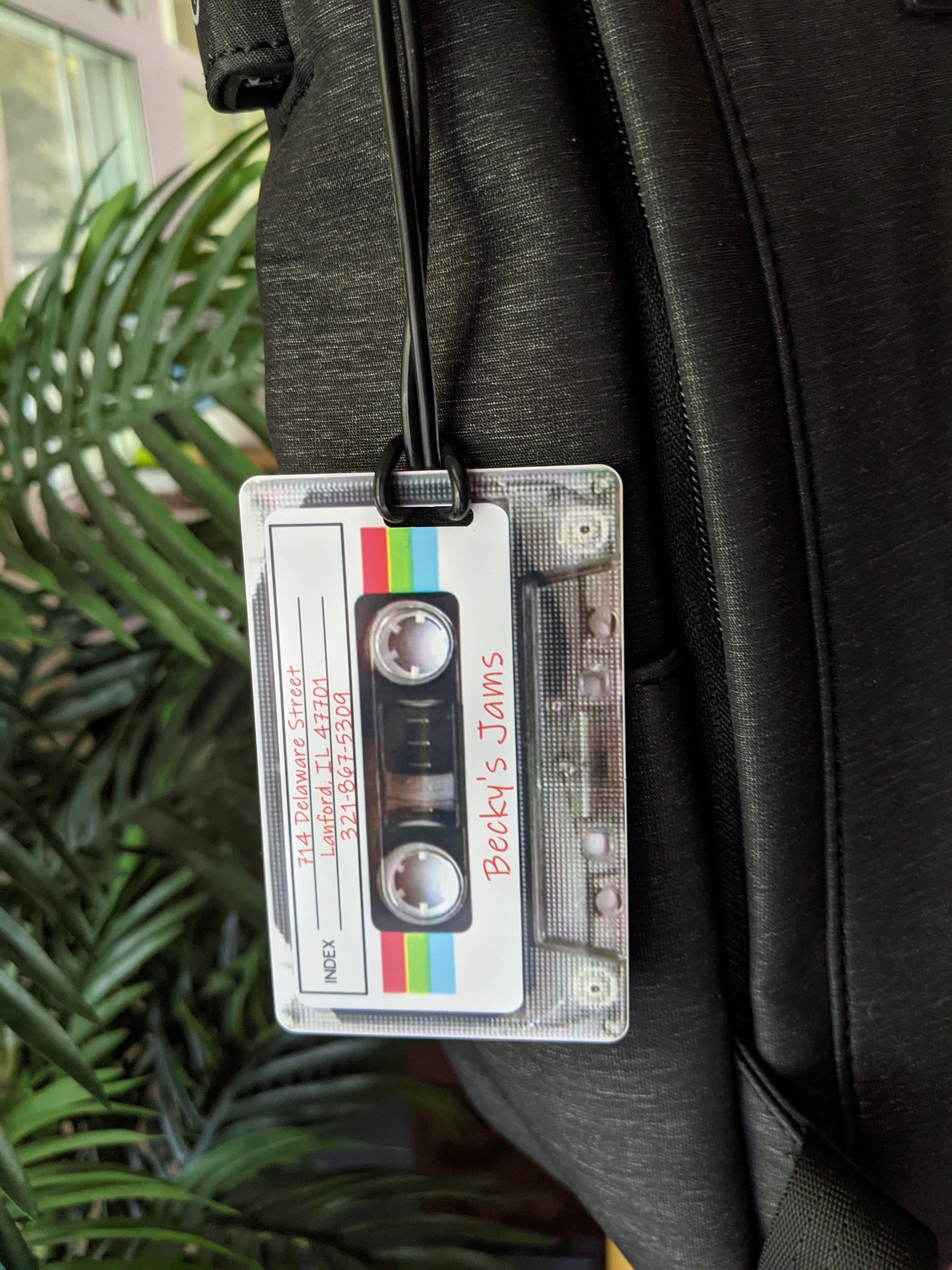 Retro Cassette Personalized Luggage Tag, Unique Bag Tag, Custom Mix