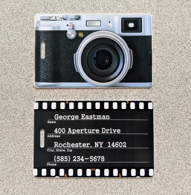 Vintage Camera Bag Tag Personalized Luggage Tag Photographer Etsy