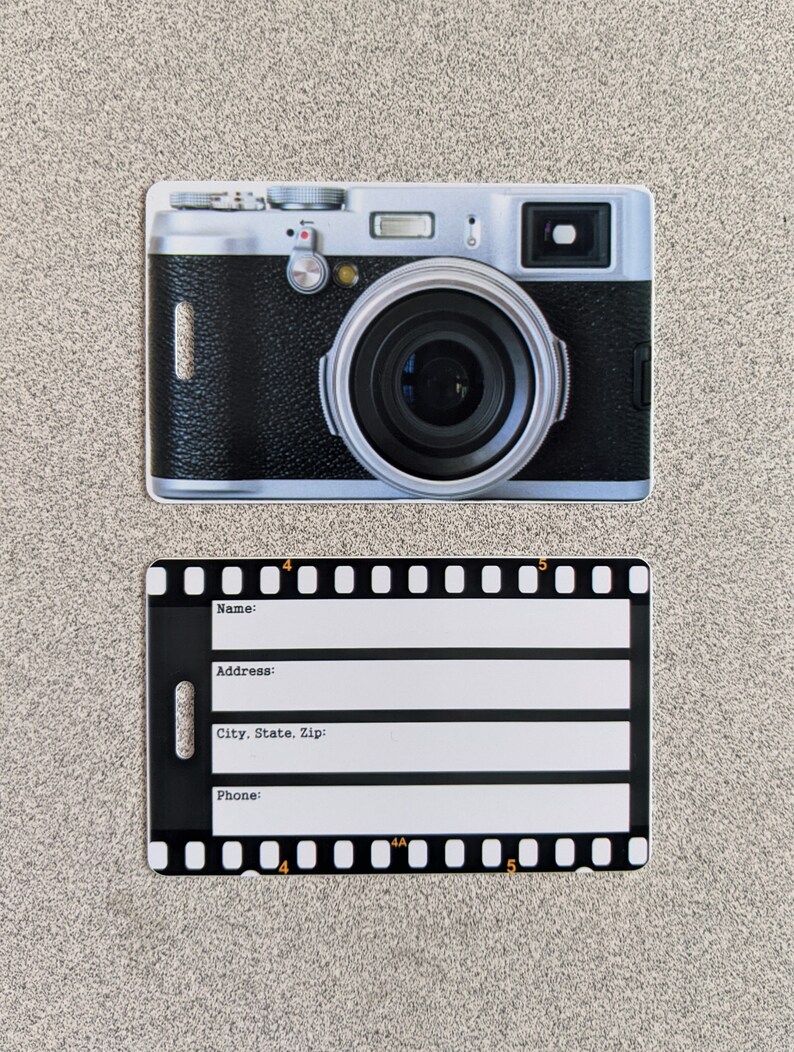 Vintage Camera Bag Tag Personalized Luggage Tag Photographer Etsy