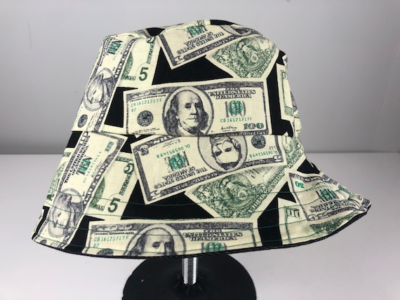 Reversible Bucket Hat: Cash Print & Camo Denim, Handmade - Etsy