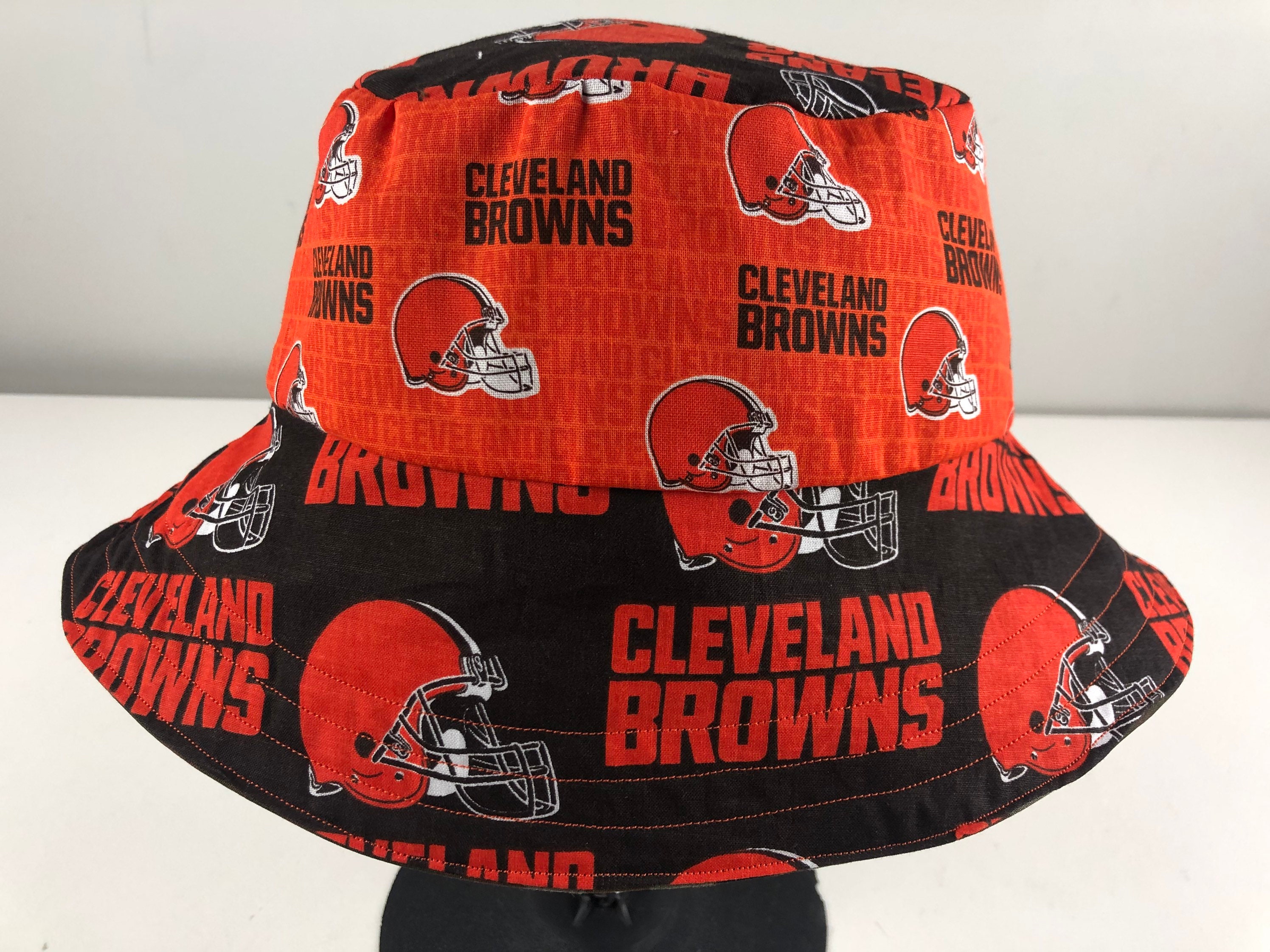 Ohio Colorblock Remix Reversible Bucket Hat Camouflage Camo Denim of  Cleveland Browns Brownies Dawg Pound Fabric 