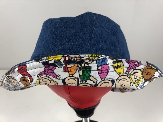 Charlie Brown Snoopy Denim Reversible Bucket Hat Peanuts Gang Bucket Hat: Reversible Cotton Denim, Charlie  main image 3