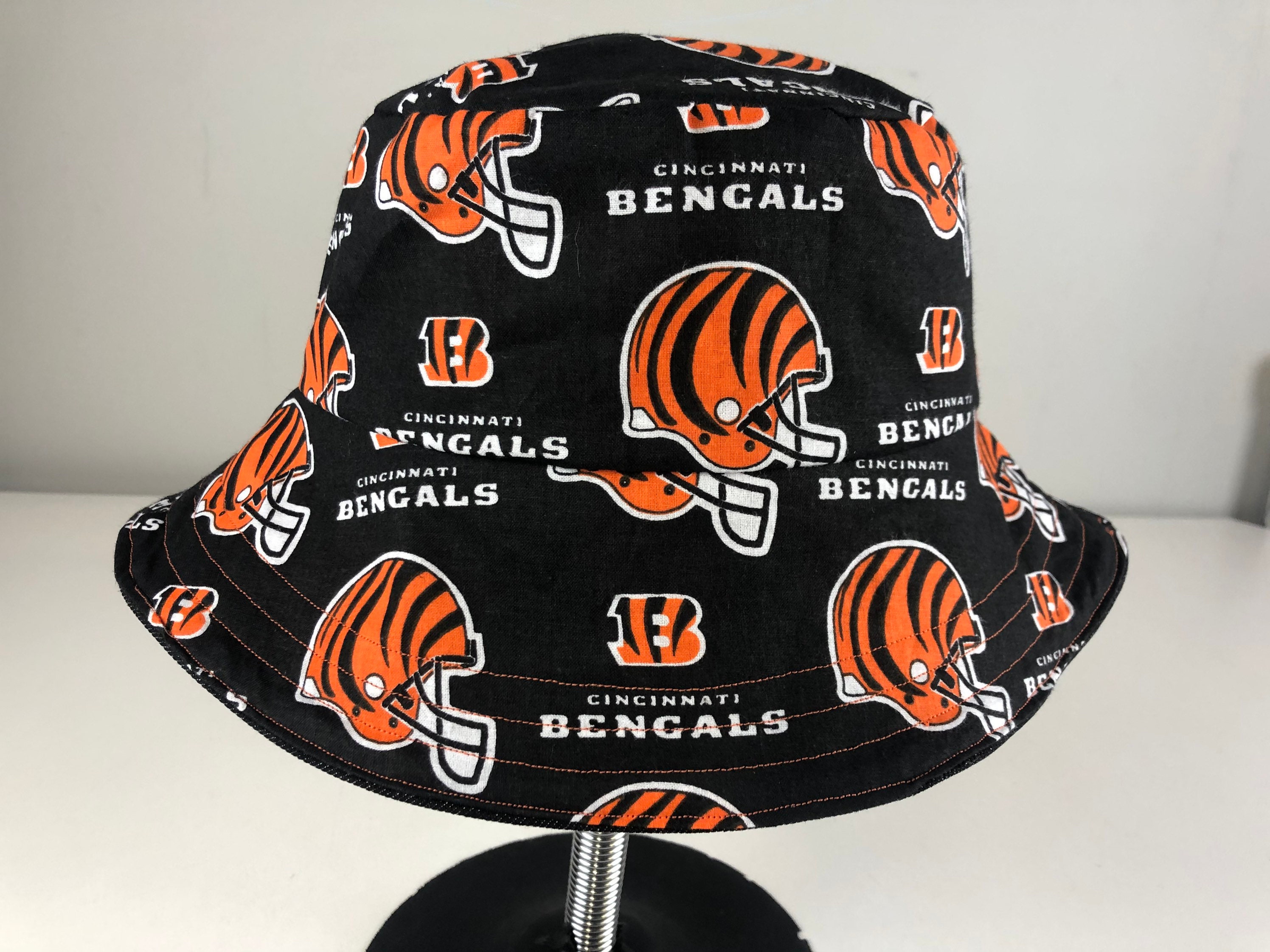 Camo Denim Reversible Bucket Hat of Cincinnati Bengals Who Dey 