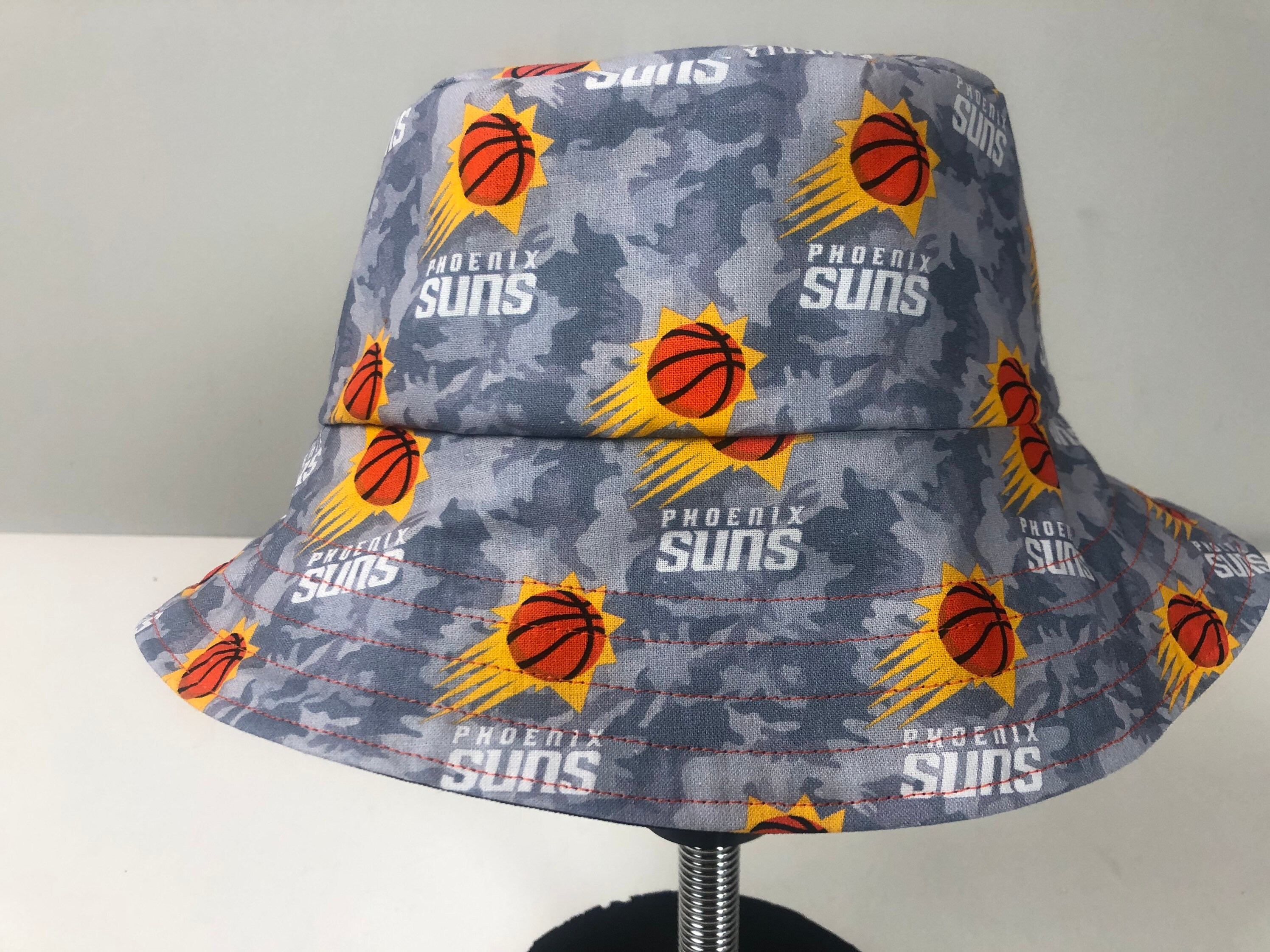 Black Stretch Denim Reversible Bucket Hat of Phoenix Suns Camo Basketball Fabric Etsy