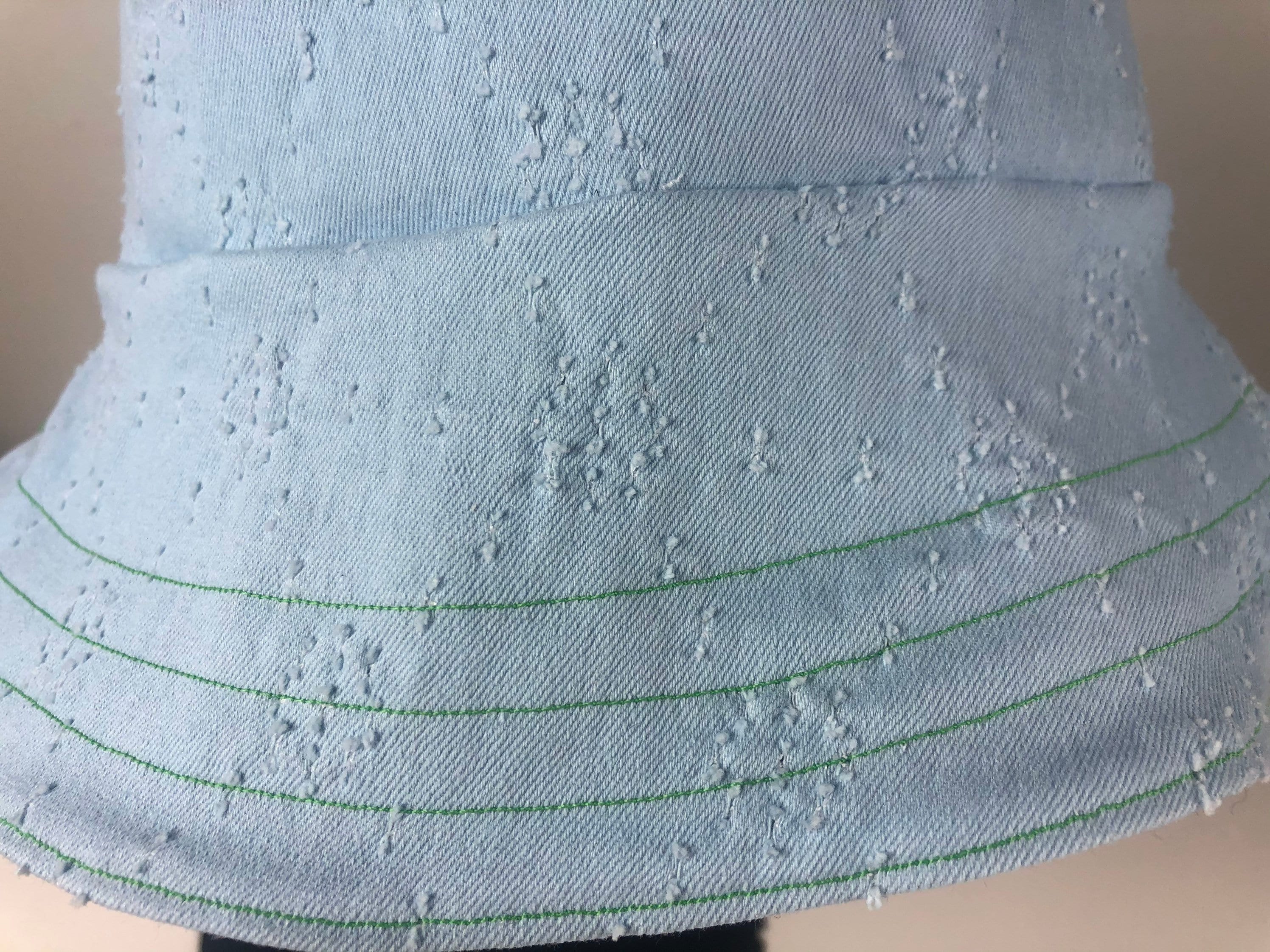 Butterfly Reversible Stretch Denim Bucket Hat New Reversible Butterfly Bucket Hat: Denim & Metallic Monarchs  main image 2