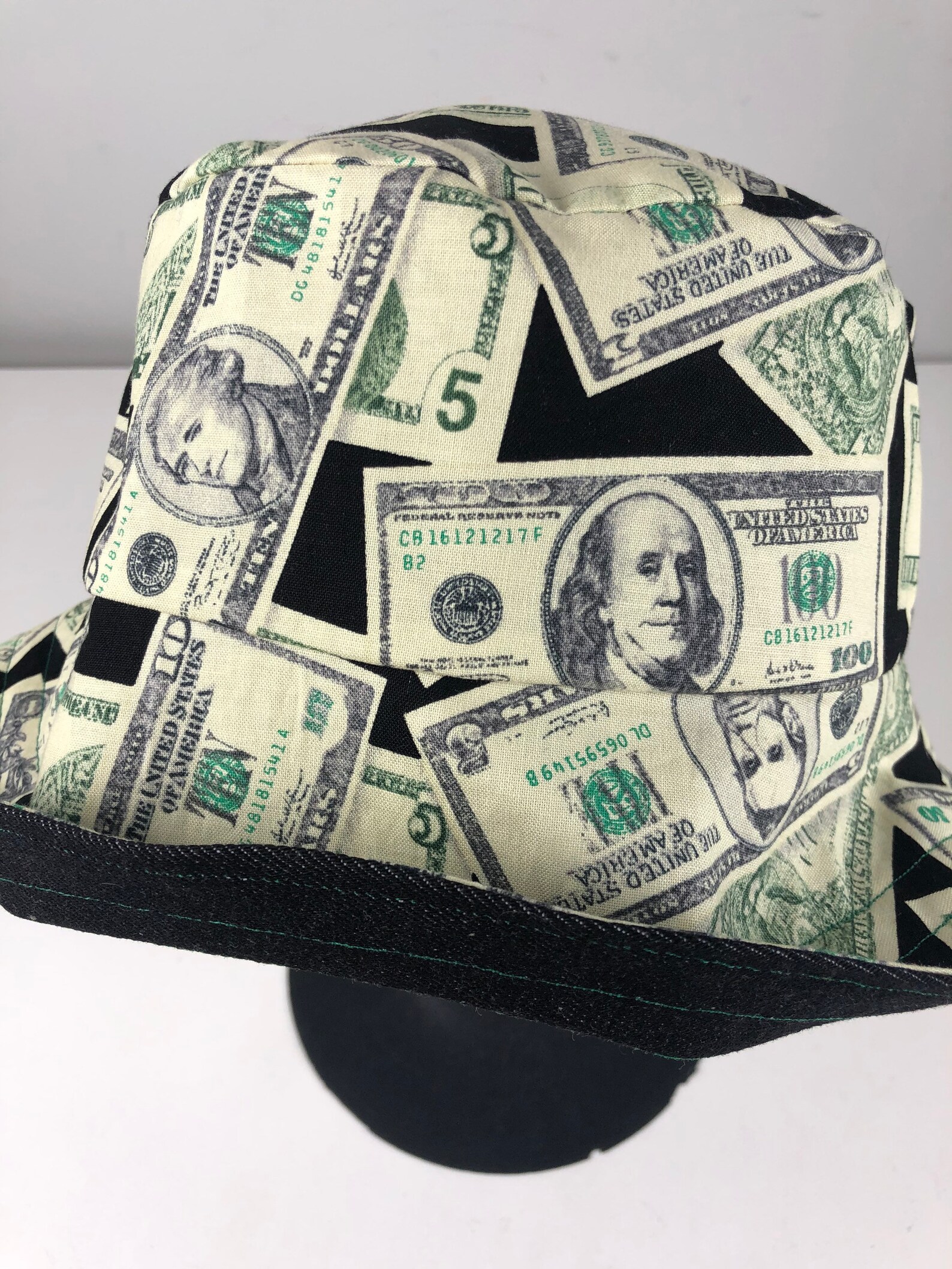 This Hat is Money Cash Currency Print Cotton & Stretch Black Etsy