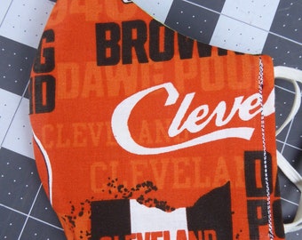 Cotton 3 Layer Adjustable Elastic Face Covering Mask FaceMask of Cleveland Browns Dawg Pound Ohio Brownies Fabric