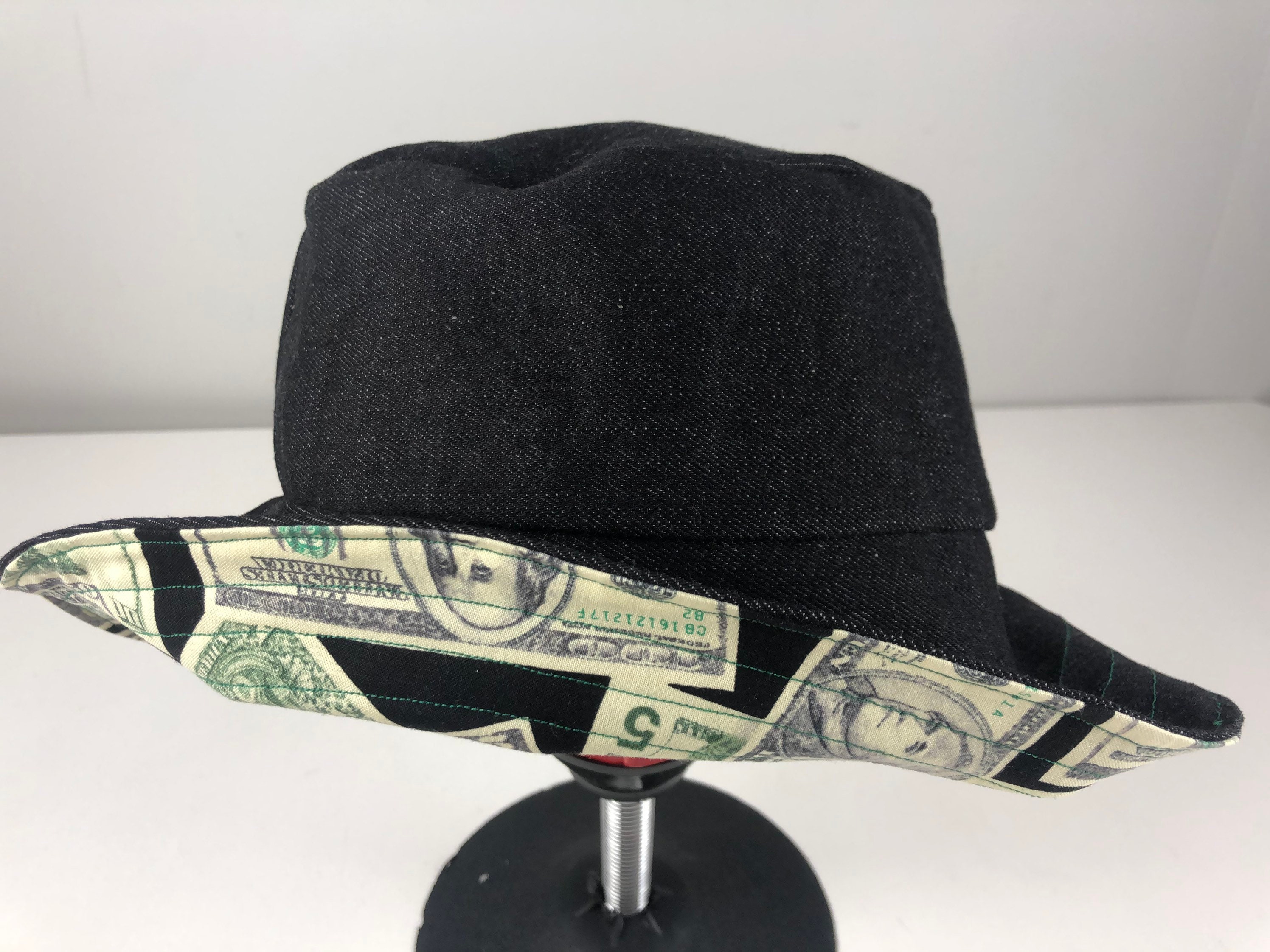 This Hat is Money Cash Currency Print Cotton & Stretch Black Etsy