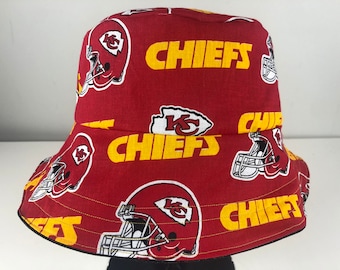 Camo Denim Reversible Bucket Hat of Kansas City Chiefs Nation KC Fabric