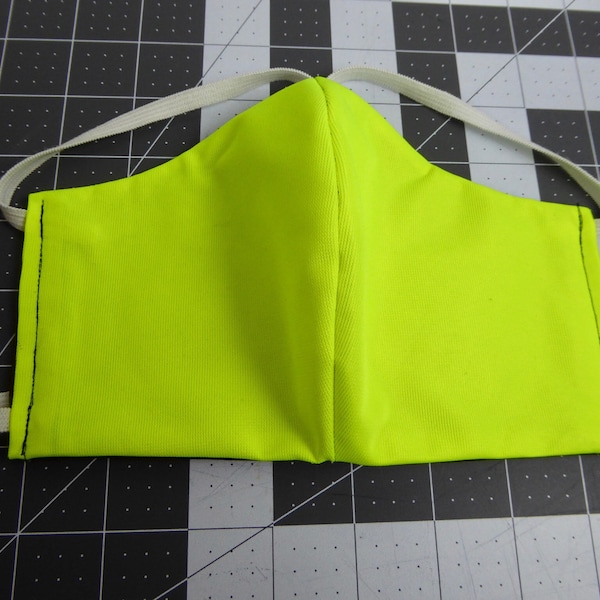 Hi-Vis Neon Safety Fabric Reflective High Visibility 3 Layer Adjustable Elastic Face Covering Mask FaceMask