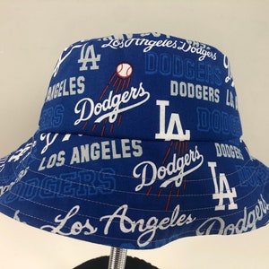 Stretch Denim Reversible Bucket Hat of LA Dodgers Los Angeles Fabric