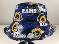 Reversible Bucket Hat from LA Rams Los Angeles Stretch Denim Camo Distressed fabric