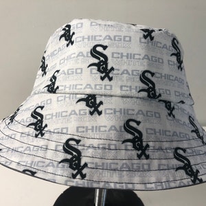 Stretch Denim Reversible Bucket Hat of Chicago White Sox Baseball Fabric