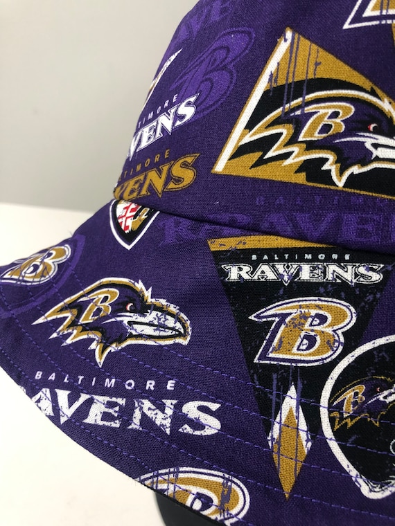 【ラス1】The Ravens Denim Bucket Hat BONEZ Black Stretch Denim Reversible Bucket Hat of Maryland