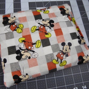 Soft Flannel Cotton w/ Lavender Rice Bag Hot Pack Cold Therapy Comfort Heatpack of Mickey Mouse Plaid Disney Fabric