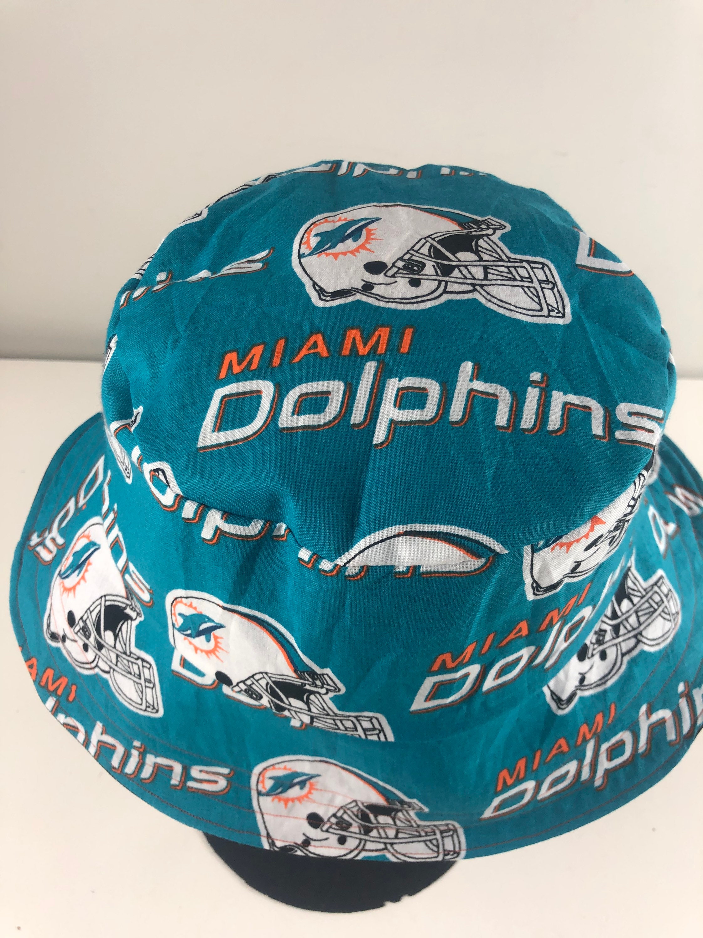 Stretch Denim Reversible Bucket Hat of Miami Dolphins Fabric - Etsy