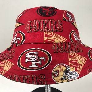 Reversible Bucket Hat of San Francisco 49ers Stretch Camo Denim Fabric
