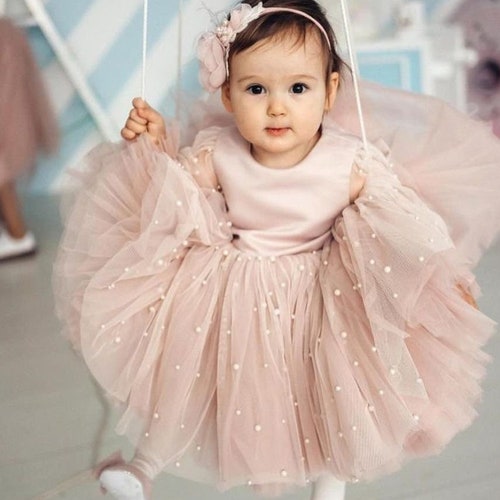 Baby Girl Dress Special Occasion Birthday Dress Girls Blush Etsy