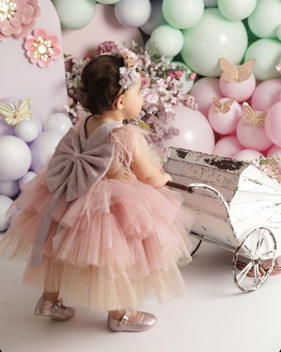 First Birthday Dress Rose Gold Girls Birthday Dress Birthday Dress