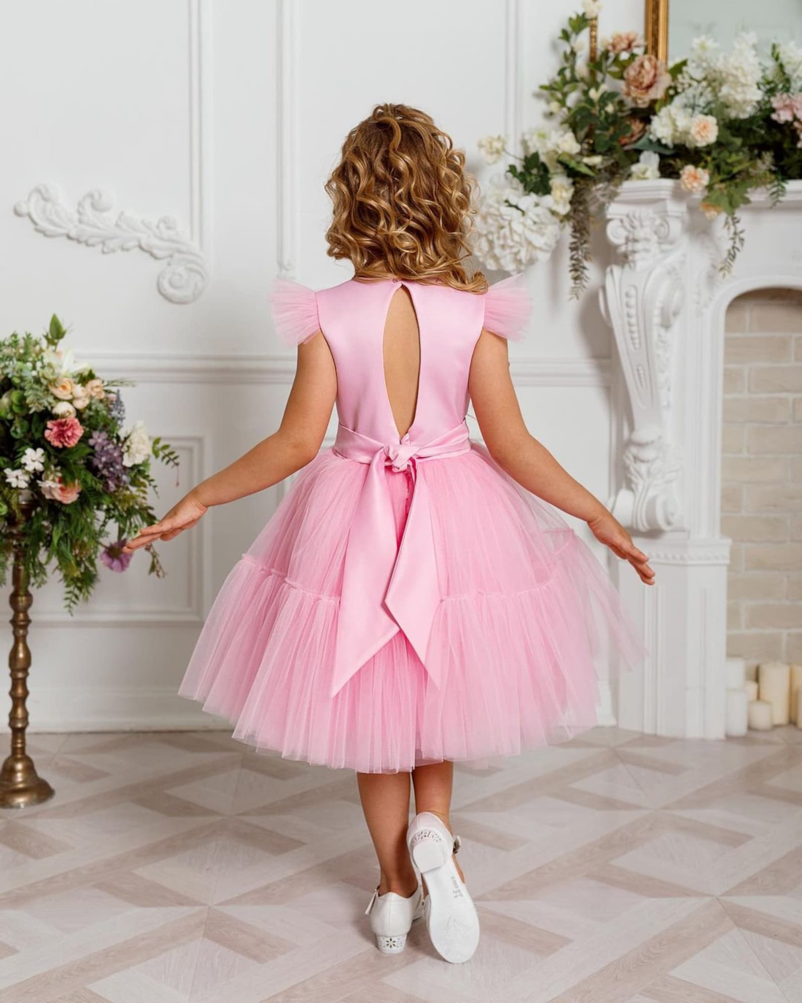 Pink Dress Baby Girl 1st Birthday Dress Flower Girl Dress Etsy