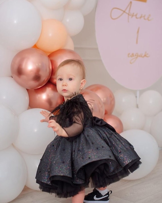 Baby girl black party dress sales