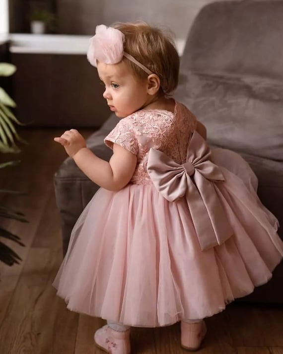 Robe de bébé fille, 1er anniversaire, robe blush filles, robe de premier  anniversaire, anniversaire de tout-petit, robe de fille de fleur, fille de  tenue danniversaire -  France