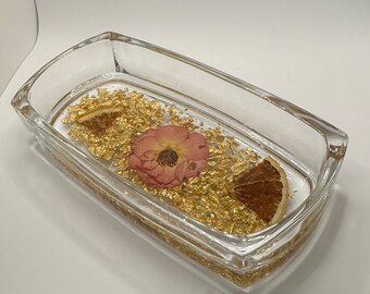 Floral jewelry dish