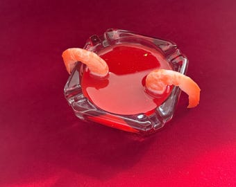 Shrimp Cocktail inspirierter Glasaschenbecher